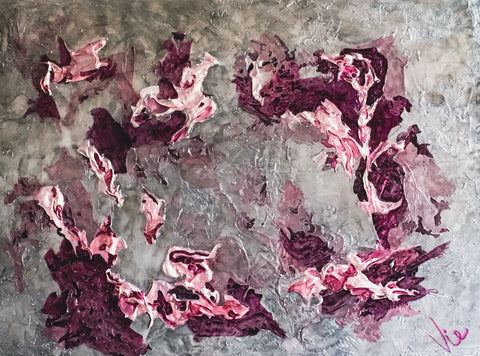 Sylvie Lachapelle, Valse en Rose, année de création 2023, technique acrylique / mix.